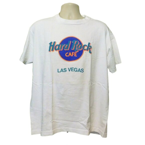 Hard Rock Cafe Other - Hard Rock Cafe Las Vegas T-Shirt XL White Vintage 1990s Short Sleeve Cotton